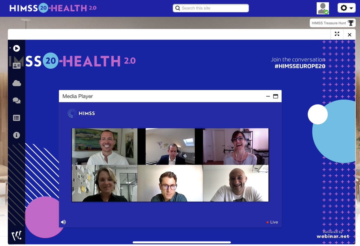 cmorcilloserra's tweet photo. It’s an absolute pleasure to be part of this great #DigitalTherapeutics session at #HIMSS & #Health2.0 Europe Digital with amazing people! join us: https://t.co/26m4nxGjeq #dtx #ehealth #digitalhealth #himsseurope20 https://t.co/H9866ncefu