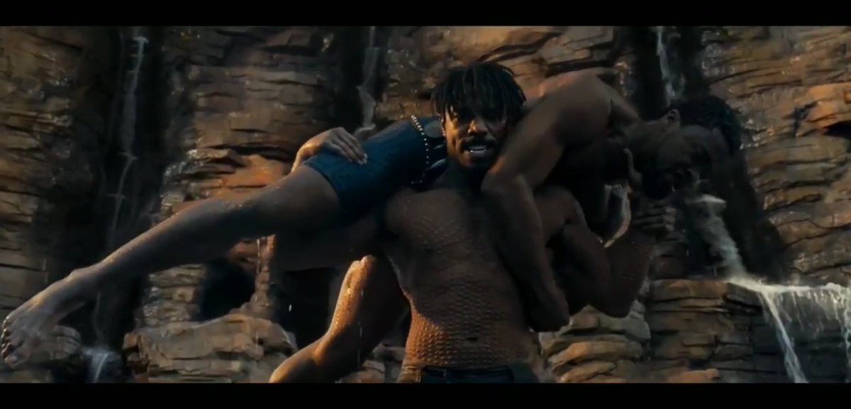 Erik Kill Monger Throwing T'Challa Off the Cliff (Black Panther)Taken from Black Panther and the Man called Kill Monger Comics.