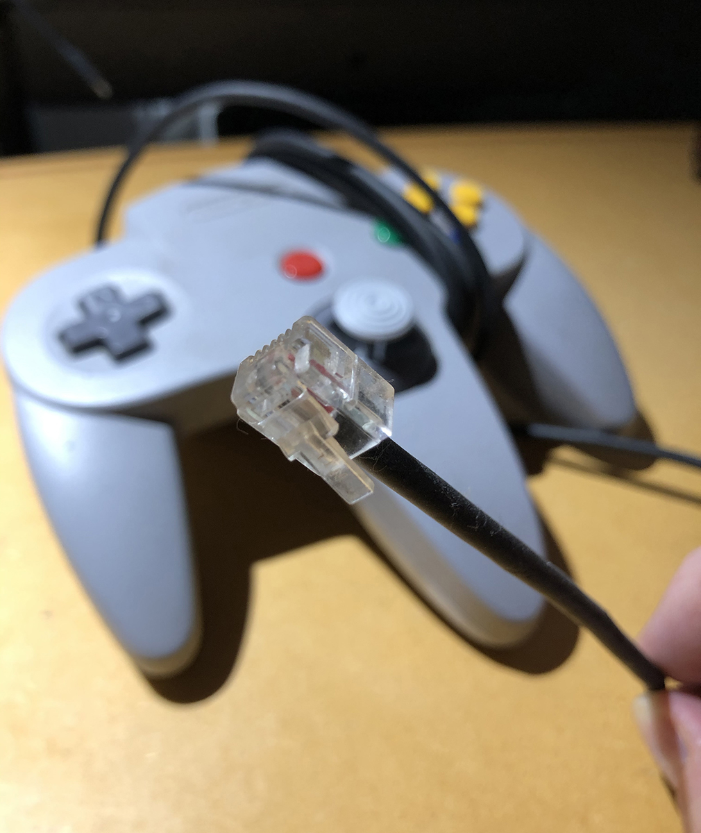 Here is a dev controller with that RJ11 connector.  #gamedev  #nintendo  #n64