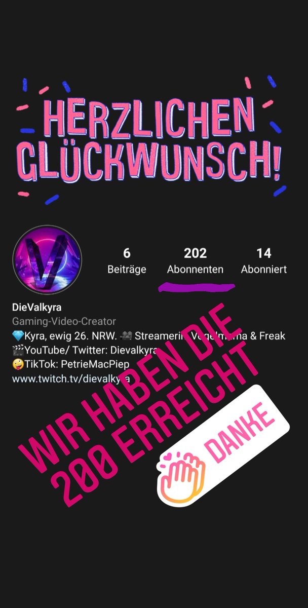 DieValkyra's tweet photo. !!! Fettes DANKE, an alle Follower/ Abo's !!!! 
#TwitchDE #twitchstreamer #DieValkyra #StreamerNetwork 
#community #goals https://t.co/a4PgdIc5Bp