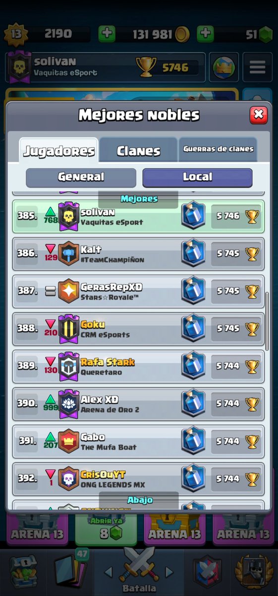 Se tratara de llegar a un buen top ya sea en el local o en el mundial🥺✨