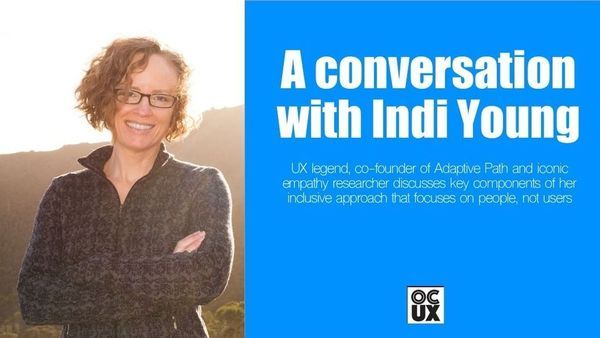 OCUX's tweet photo. Hey OCUXers! We're so excited to announce that OCUX is hosting an online chat with Indi Young, cofounder of Adaptive Path and author of Mental Models and Practical Empathy. RSVP here: https://t.co/PTwawvaGXv https://t.co/goGDEKGliF