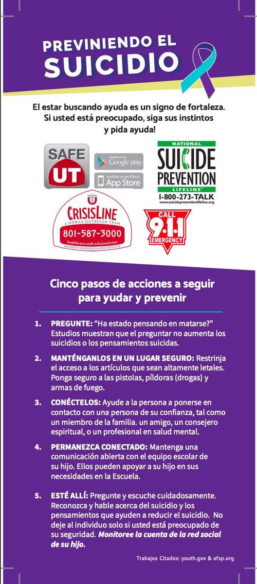 GraniteSchools's tweet photo. This month is National Suicide Prevention Month. 
 
Youth who are contemplating suicide frequently give warning signs. Parents, teachers, and friends are in a key position to pick up on these signs and get help. Never take these warning signs lightly. https://t.co/TnKUSDbVue