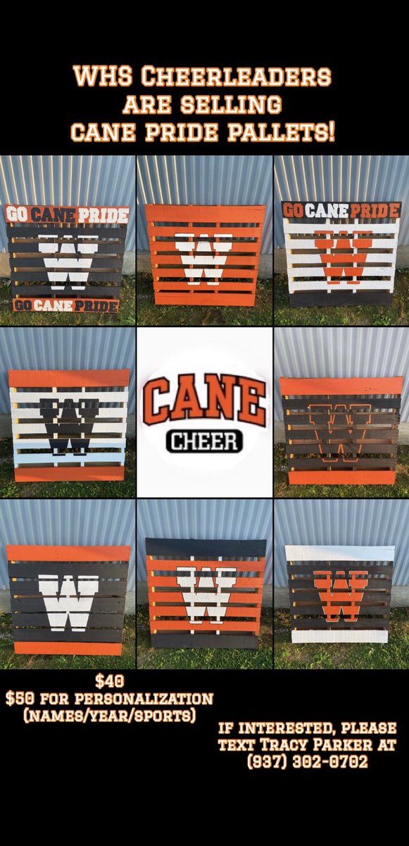 WHS Cheer are selling Cane Pride Pallets!