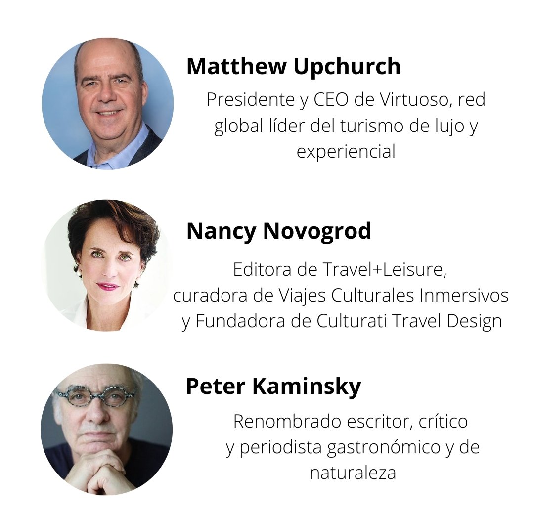 A las 5 pm empieza la 2° sesión online de nuestro Ciclo de Charlas #MiradasSabias "Preparandonos para el día tan esperado: volver a viajar".✈ Tenemos estos invitados de lujo 👇🏼que van a hacer foco en la experiencia del Mercado Americano. Pedinos el link Todavía estás a tiempo!⏳