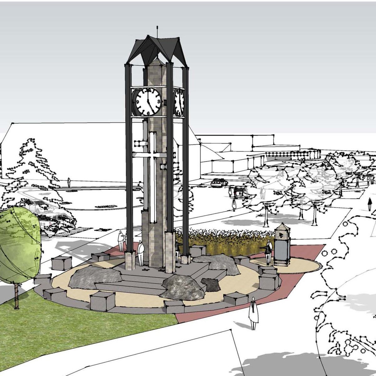 thinkConfluence's tweet photo. #ConfluenceTBT: The clock tower at Dordt University in Sioux Center, IA was designed as a component to a larger, central gathering space, where students can congregate, socialize and reflect. https://t.co/dQSRHP0NWD