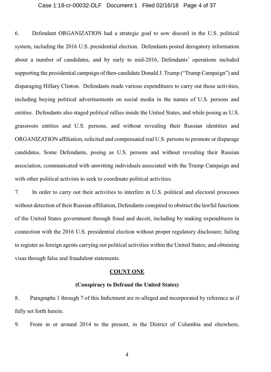 Sidebar it would be smart to also re-acquaint yourself with the Feb 2018 IRA indictment.it will help you understand paragraphs 17 thru 25 - today’s complaintFeb 2018 IRA Indictment https://www.justice.gov/file/1035477/downloadDOJ page re Special Counsel Mueller’s Office https://www.justice.gov/sco&nbsp;