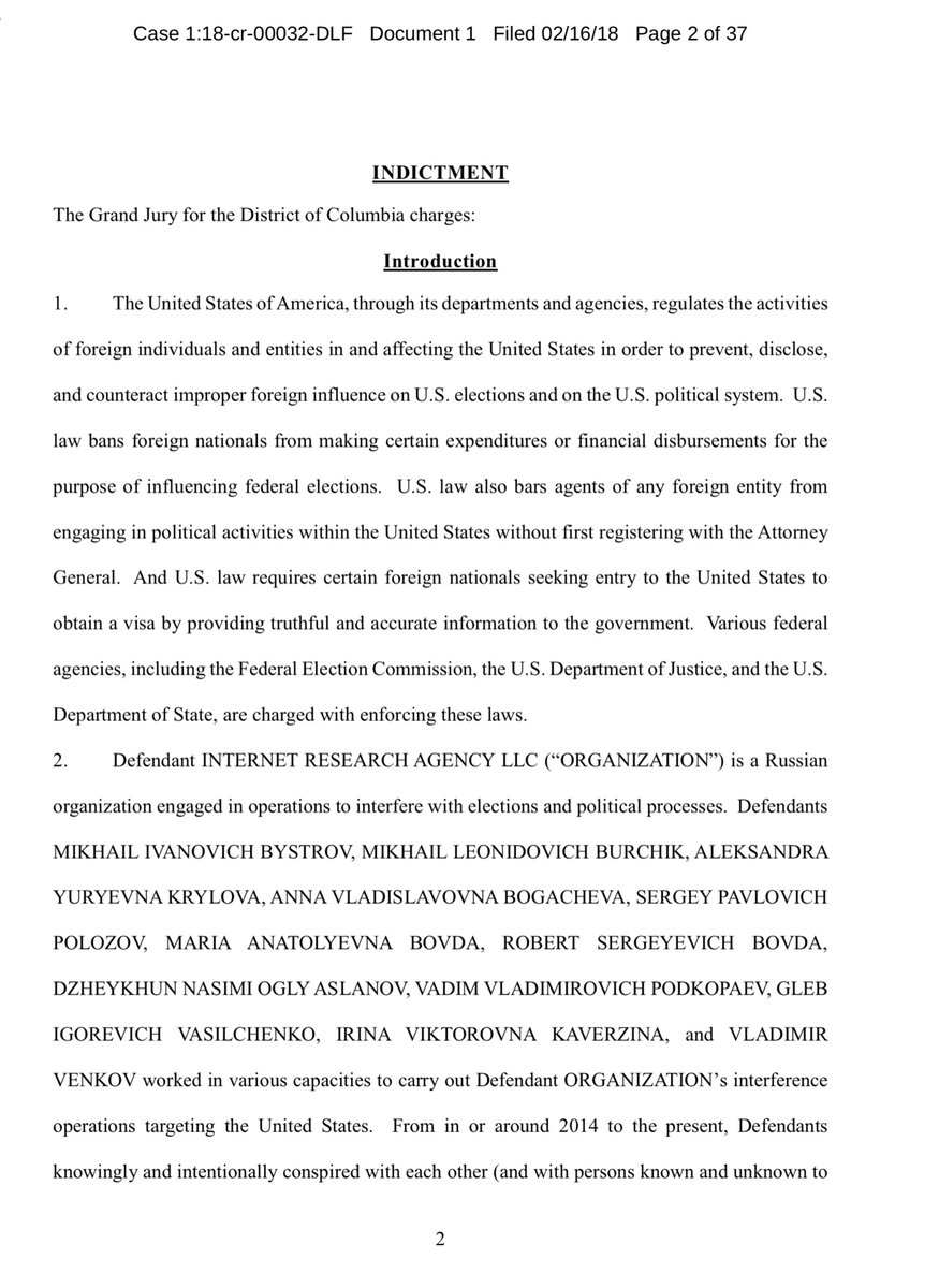 Sidebar it would be smart to also re-acquaint yourself with the Feb 2018 IRA indictment.it will help you understand paragraphs 17 thru 25 - today’s complaintFeb 2018 IRA Indictment https://www.justice.gov/file/1035477/downloadDOJ page re Special Counsel Mueller’s Office https://www.justice.gov/sco 