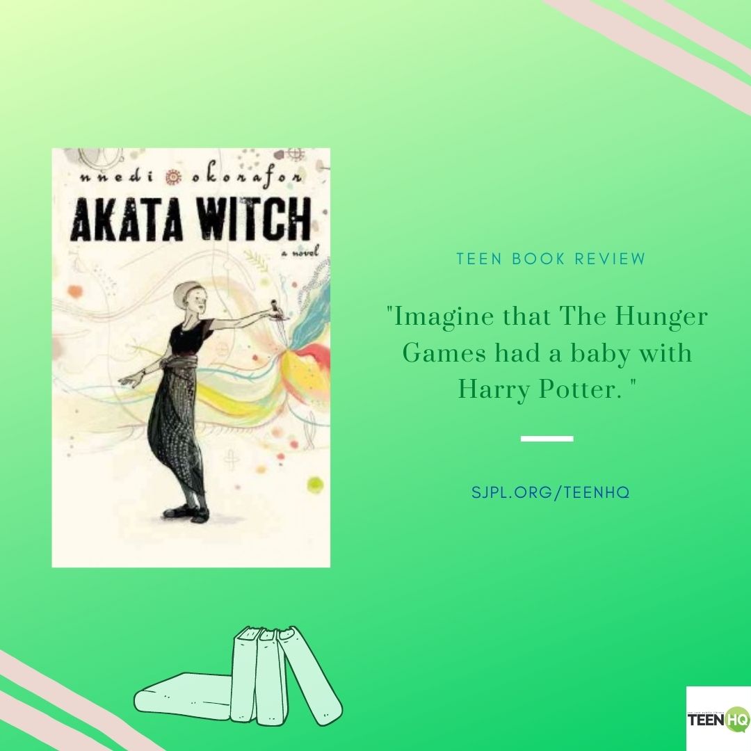 SJPLTeenHQ's tweet photo. I wonder if their gender reveal party would include magic or games involving groups of 12.
.
Today's Teen Book Review is brought to you by Akata Witch by Nnedi Okorafor.
.
#teenbookreview #akatawitch #sjpl #sjplteenhq #righttolibrary https://t.co/upM10gUQpG