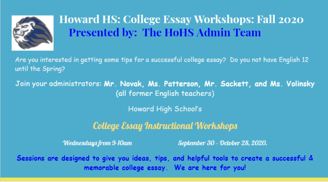 msjenpatterson's tweet photo. Who says administrators can’t participate in instruction? Not us! @hcpss_hohs admin, like myself, @PrincipalNovak, @MrSackettHCPSS &amp; @MrsAlliVolinsky are helping with college essays. All former English teachers returning to our roots. Come join us! We’re here to help! @hcpss_sla https://t.co/0nAgsGhcVX