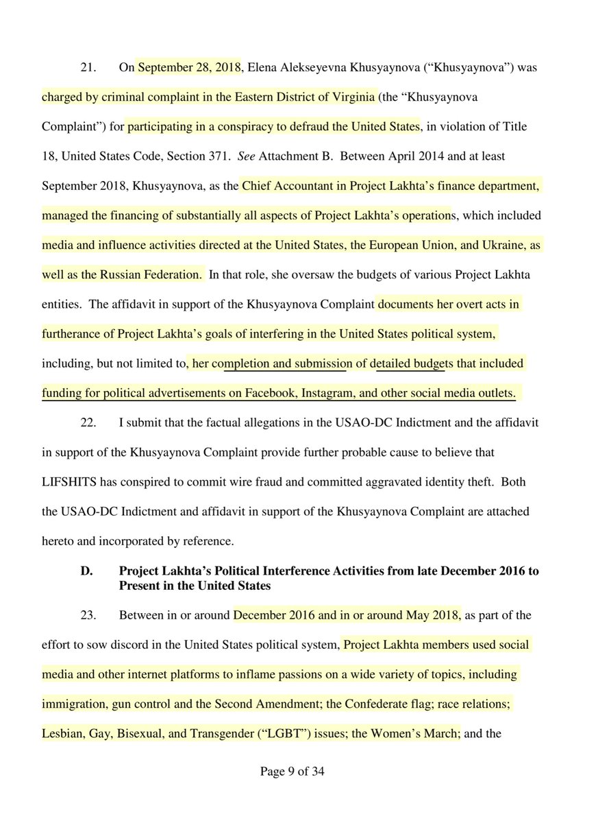 Now do you understand why I pointed you to both the Feb & Oct 2018 complaints?“USAO-DC Indictment charged... Project Lakhta defendants with committing aggravated identity theft.. conspiring to commit wire fraud”2020 playbook largely mimics that of both 2018 & 2016Groundhog Day