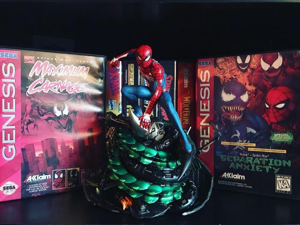 GamerAhmer's tweet photo. Here’s another shot of the  Spider-Man Statue. #videogames #collection #gamer #gameroom #gamerahmer #games #gamergirl #spiderman #spidermanps4 #marvel #statue #collectorsedition #limitededition #spidermanps4pro #gaming #gamingsetup #beautiful #gamingcommunity #genesis https://t.co/1LIOuW8LGt
