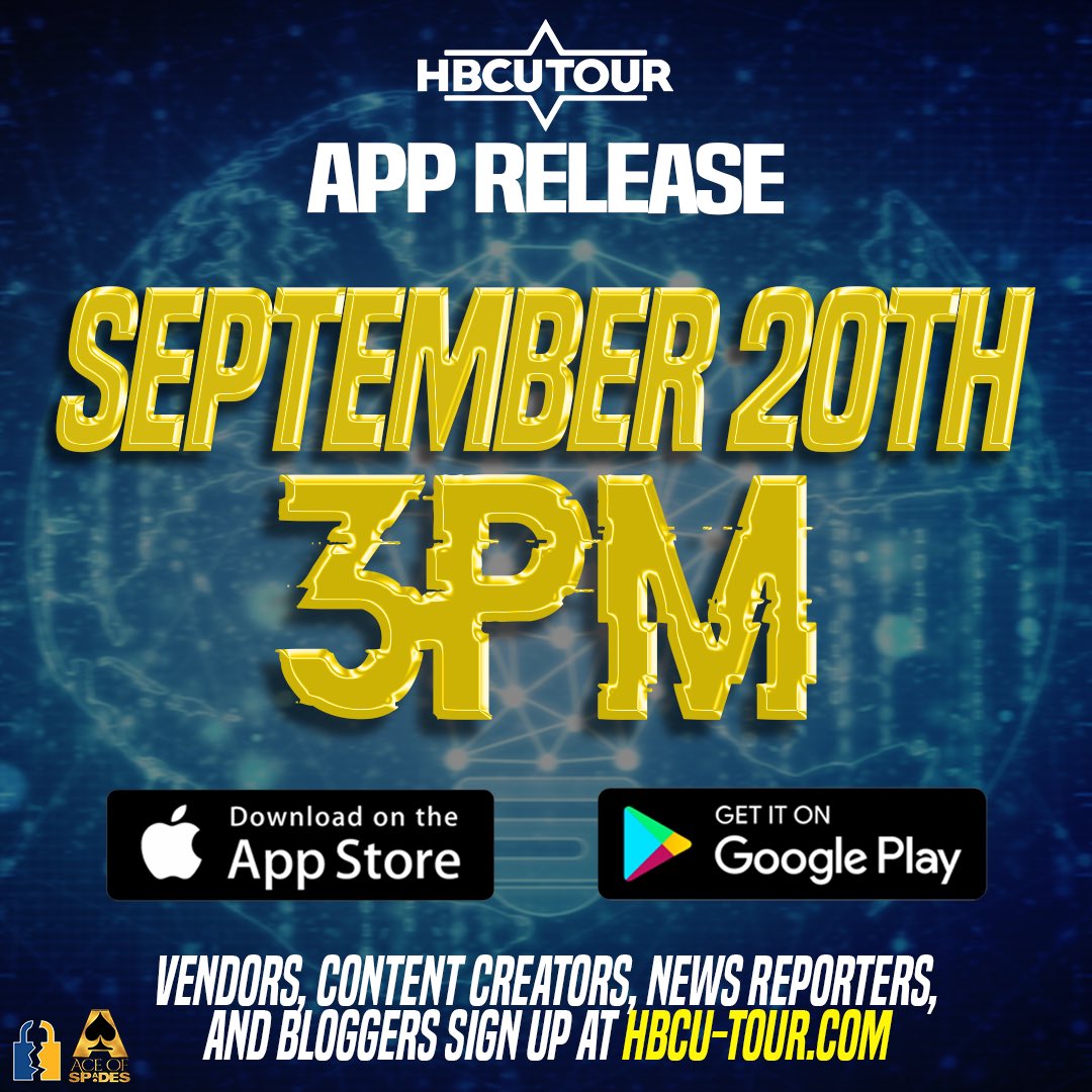 hbcutour_'s tweet photo. HBCU Tour App Release is only a few days away . 🌟

Prepare to dive into the newest HBCU Content and Marketplace Hub ! ⚡️

Sign Up Today ! 🤩 

Link: https://t.co/I5Yopv2RlZ

RT to help a college student find new opportunities ⭐️ https://t.co/tujJYvwwlP