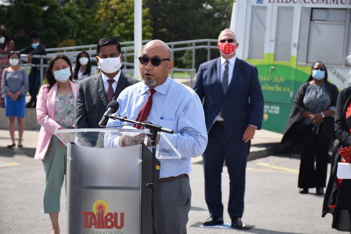 gary_srp's tweet photo. Honoured to join fellow #ScarbTO MPs and welcome Canada’s Minister of Health, @PattyHajdu to @TAIBU_CHC as she announced details of our $11.5 million investment to help tackle systemic barriers to #mentalhealth support, including those faced by #Black Canadians. https://t.co/ejN4N8X9Mc