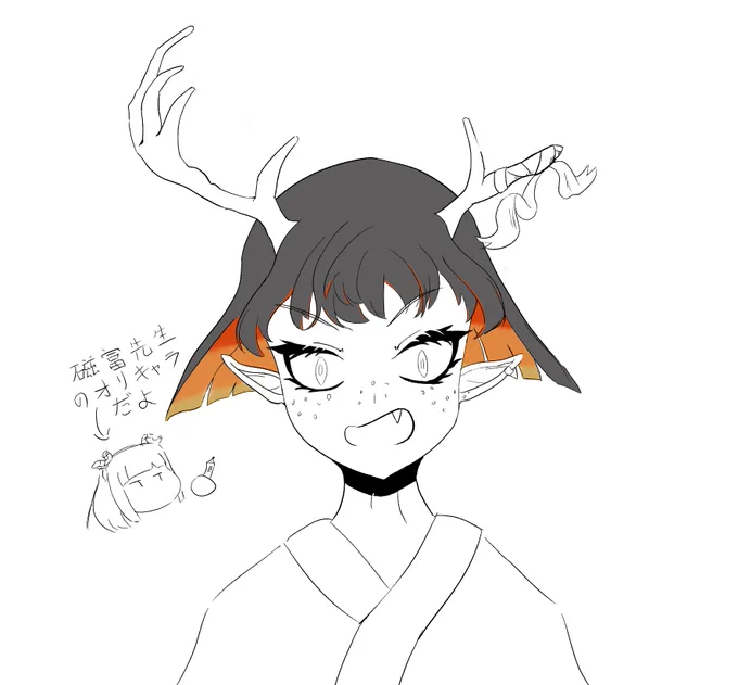  めちゃ楽しかった!オリキャラを作るのを見ながらオリキャラのファンアートを描いてみました。#磁っとみて 