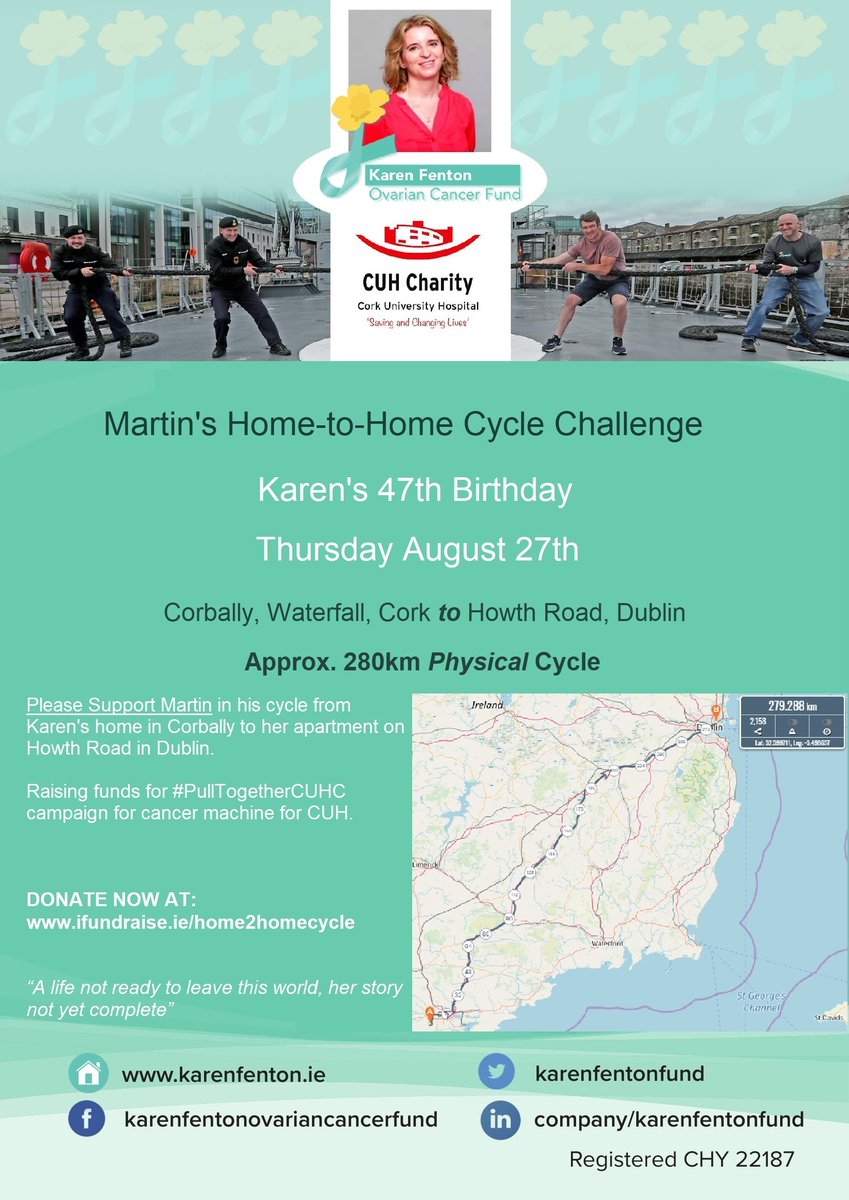karenfentonfund's tweet photo. Thanks for generosity in support of @mjffenton Cork Dublin cycle Aug 27th. Donations still open at https://t.co/vd7vwDaX2C.
Event has raised €4868 for advanced cancer sequencing machine for @CUH_Cork. Working with @CUHCharity, #PullTogetherCUHC.
Visit https://t.co/D7jBtqM1Yb https://t.co/dOHysDCOSu