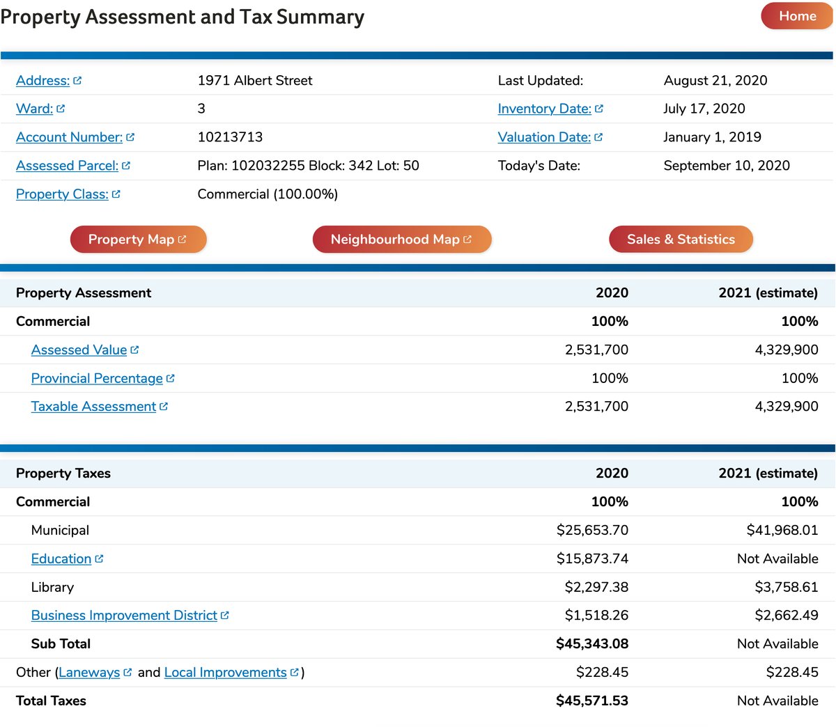 So, exactly how onerous is the tax on the Capital Pointe lot that the developer MUST have a surface parking lot? According to city's property tax look-up app, it was $45,571 in 2020.  #yqr  #yqrcc  #yqrrpc