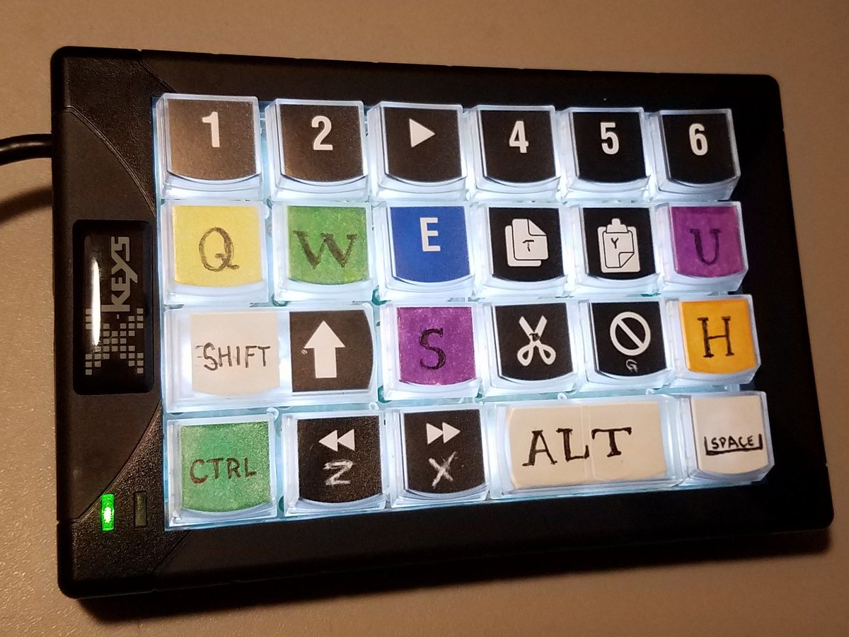 TylerThAnimator's tweet photo. Took @the_jan_man 's advice and worked on improving my hotkey setup. Then got an #xkeys from @xkeys_pi and customized it...bet you can't even tell which key art is mine =)
I'm still refining the setup but loving it already 😊 https://t.co/ocxtwCyKqa