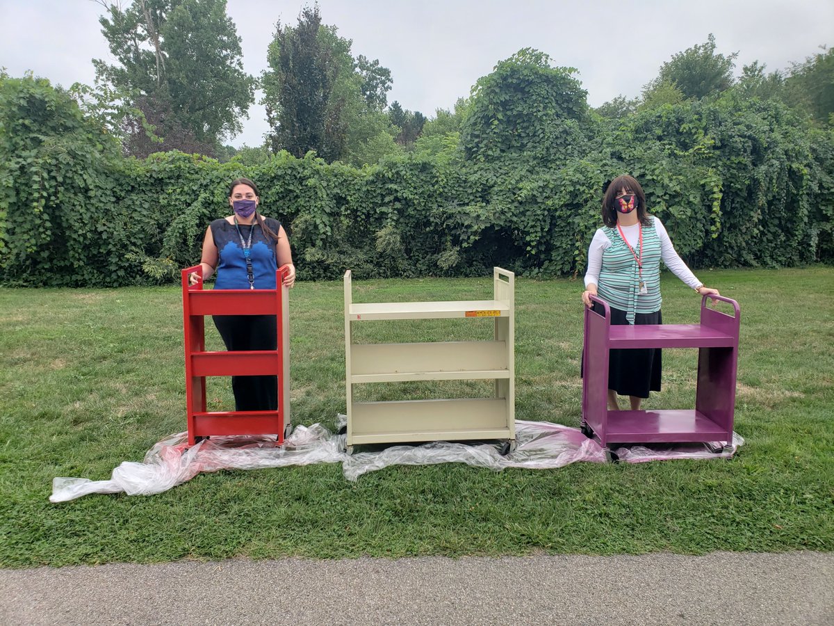 Your LR librarians are getting ready to roll into the classrooms in style! #WeGotThis