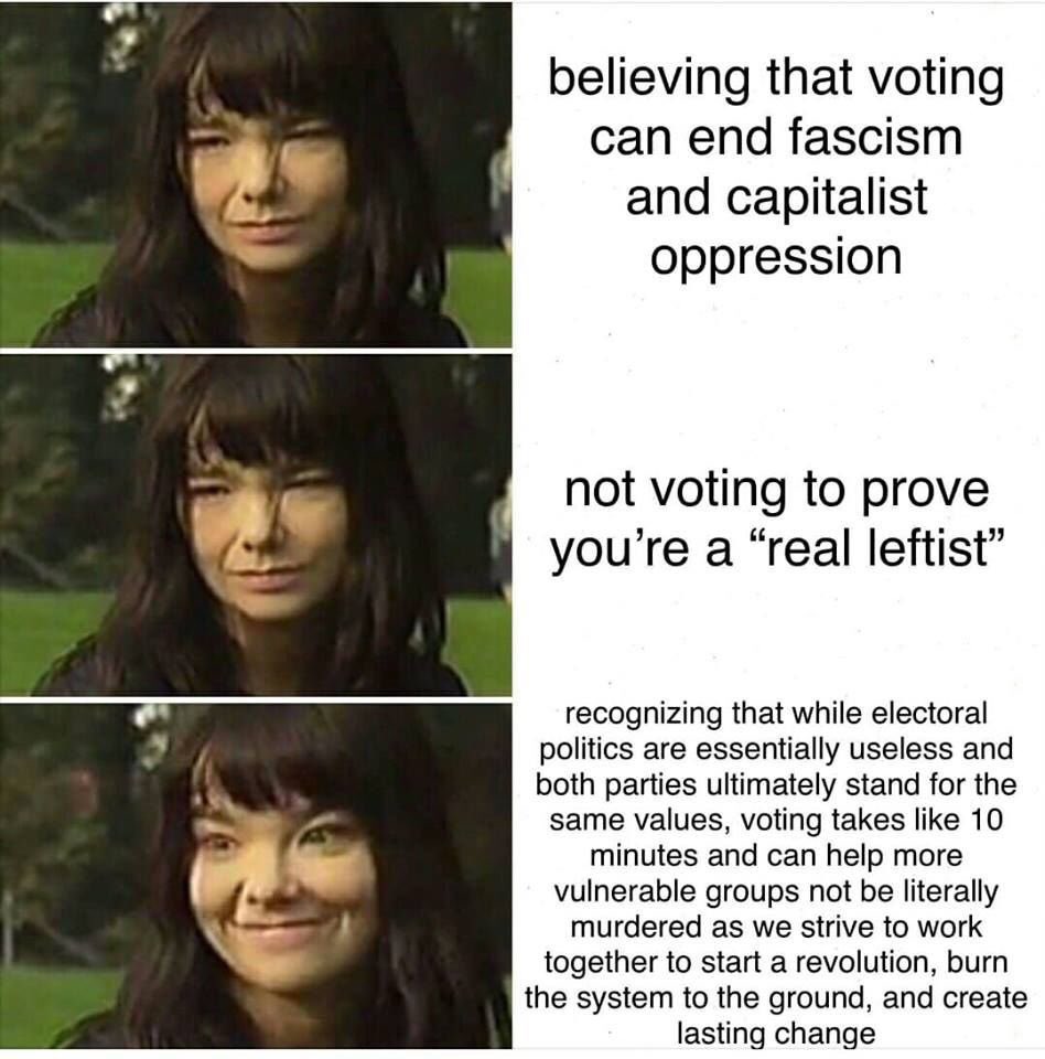 .... for the good of all society & egos *must* remain out of it. To be honest it’s pretty tiring dealing with all these people who just realized what centrism & neoliberalism is in the last 4 years, so here’s a meme I use because I’m tired of repeating myself: 5/5