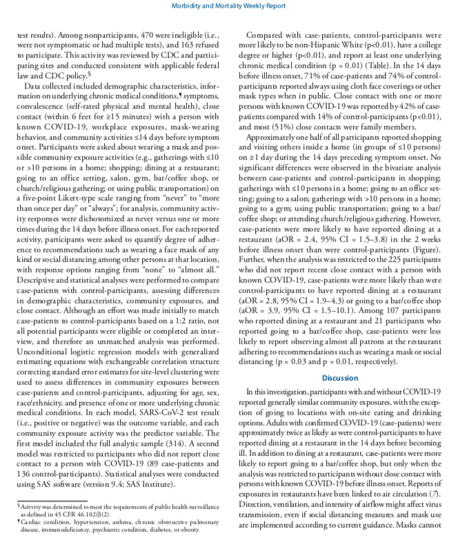 See my twitter thread on my data story above for countries like S. Korea, Singapore & New Zealand that publish detailed, near-real time reports that help people make decisions on what's safe. Some pages from this  @mmwr report are here: