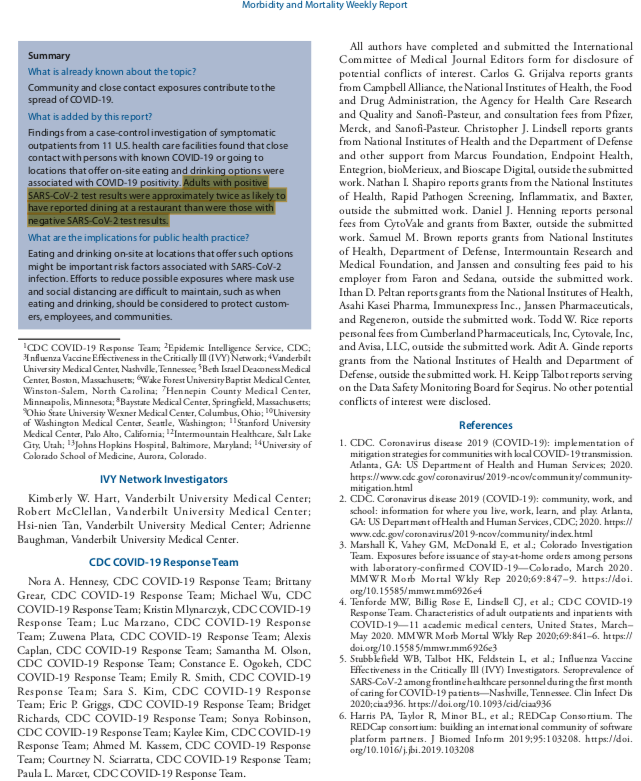 See my twitter thread on my data story above for countries like S. Korea, Singapore & New Zealand that publish detailed, near-real time reports that help people make decisions on what's safe. Some pages from this  @mmwr report are here: