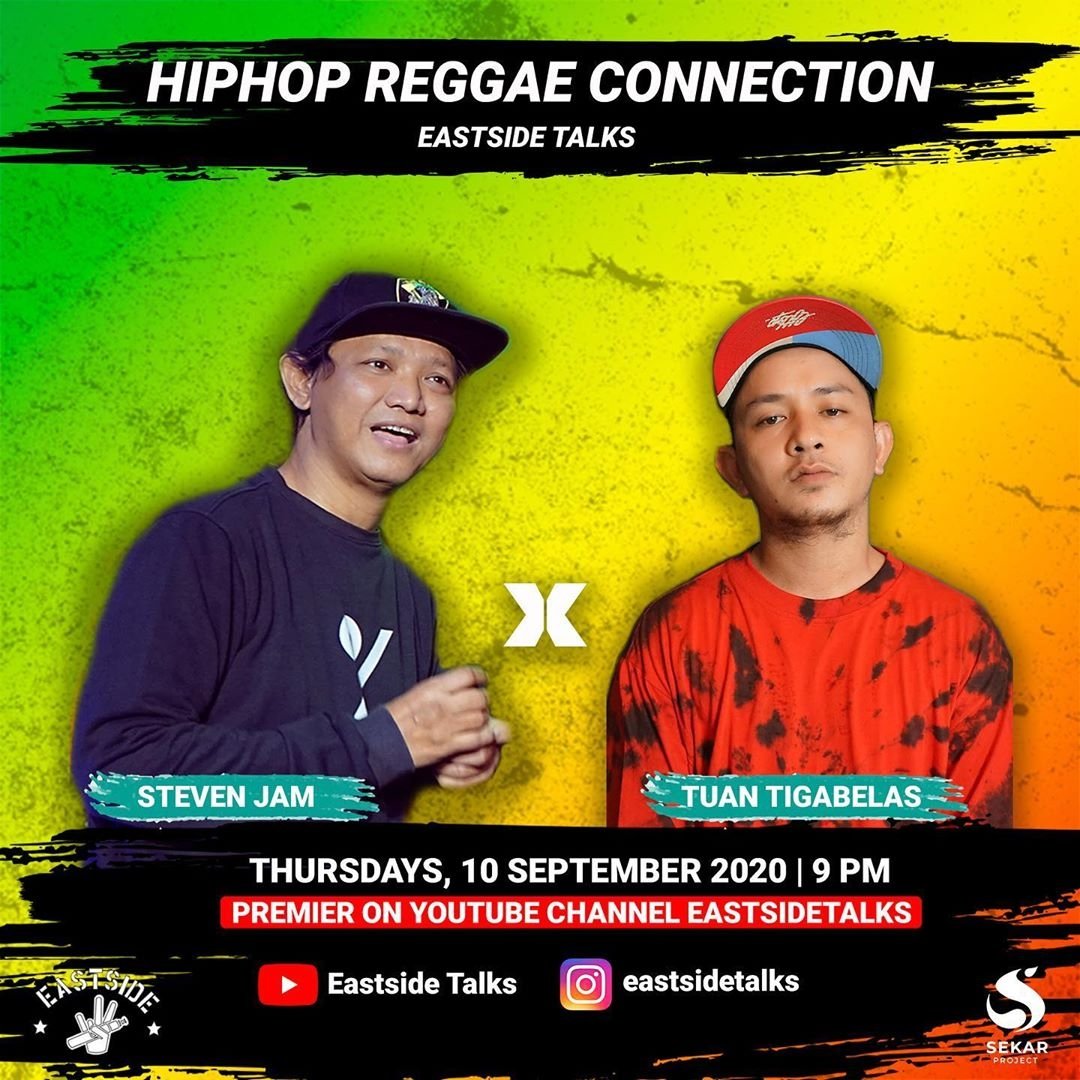 stevenjam's tweet photo. Yuk bradder sister tontkn bincang bincang @tuantigabelas feat steven jam di akun youtube eastside talks.. #stevenjam #tuantigabelas #reggaehiphop #eastsidetalks #reggae #hiphopreggaeconnection https://t.co/vS2okVIJfV