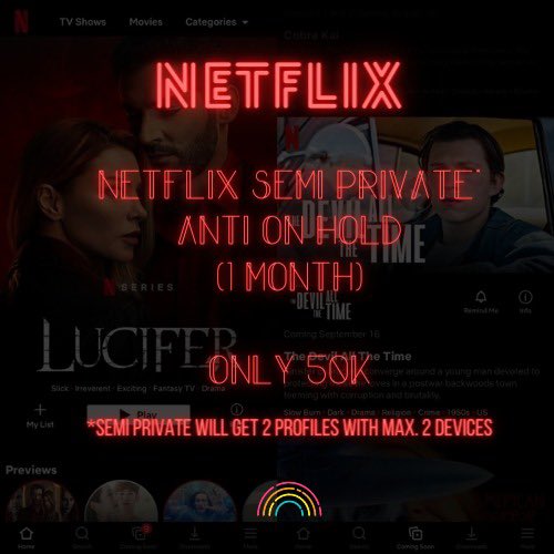 apps4yoou's tweet photo. @cha0ticgurl @wordfangs hai kak! Aku jual netflix premium legal ada garansi full loh kak start from 25k aja per month, hit us on dm ya kak!! https://t.co/nsofnAYwx5