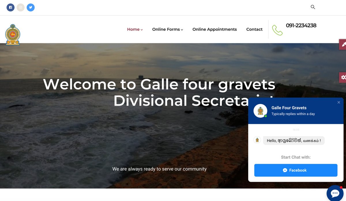 FourGalle's tweet photo. Latest Addition to Galle four Gravets DS, our Virtual Assistant. Say hello !.
ගාල්ල කඩවත් සතර ප්‍රා ලේ  කාර්යාලයේ නවතම සාමාජිකයා  "Virtual සහායක".  @GotabayaR @HomeAffairsMin @warunatr https://t.co/R04UaozmHh