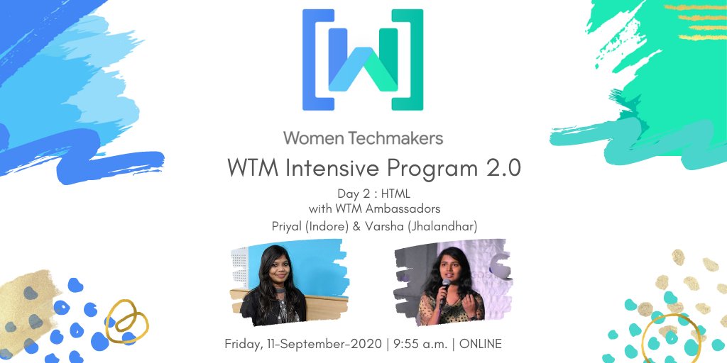 Are you ready for Day 2? 🔥

Join us tomorrow with Priyal Jain ( <a href="/priyaljain919/">Priyal Jain</a> ) and Varsha Jaiswal ( <a href="/_varshajaiswal_/">Varsha Jaiswal #WomenInTech</a> )

📍 RSVP now: bit.ly/WTMIntensivePr…