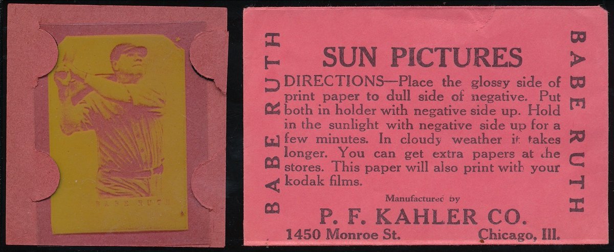 Number5TypeCard's tweet photo. 1930s Sun Pictures Babe Ruth, a self-developing "negative" (although final image isn't reversed). 144 card sport &amp; not-sport set produced by Kahler Co.

#BucketCards https://t.co/1cjYtSwA42