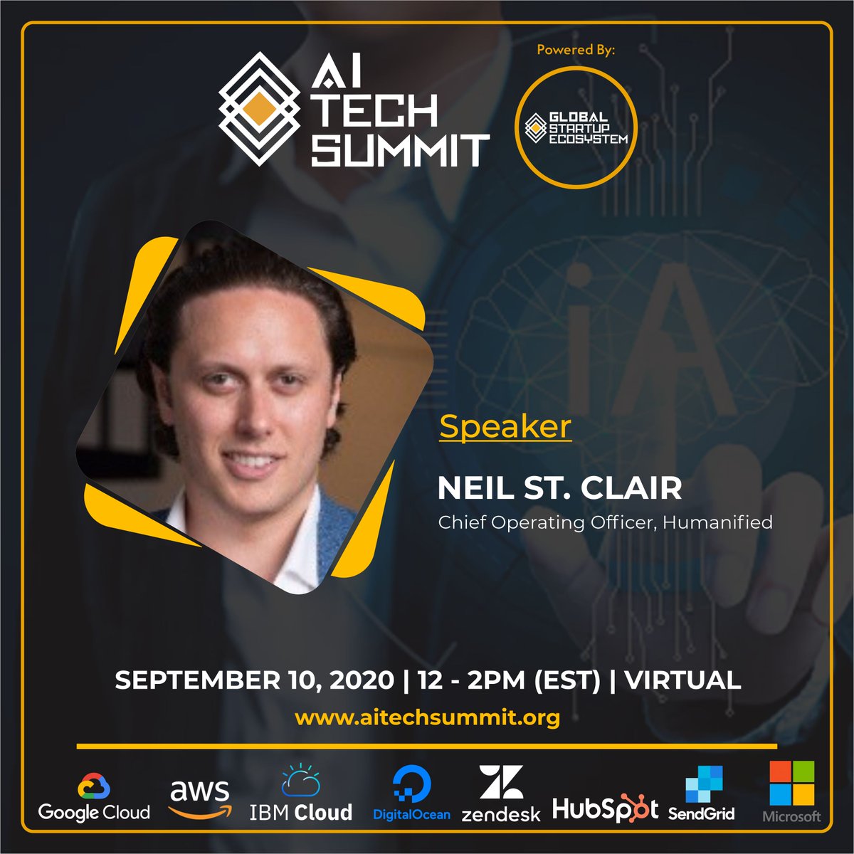 Speaking today at the AI Tech Summit. Register here to see my talk on "Artificial Intelligence &amp; Fear" aitechsummit.org #artificialintelligence #ai #machinelearning #deeplearning
