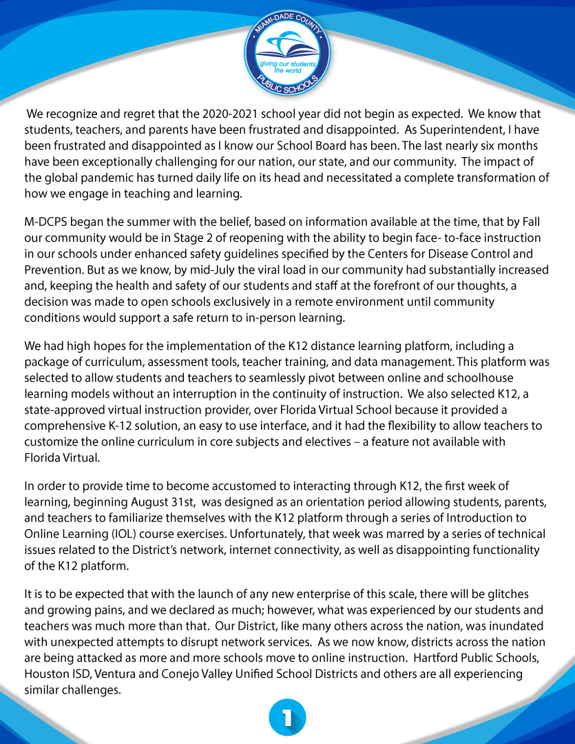 LAUSDSup's tweet photo. A message for the @MDCPS family. https://t.co/NcOvbLf8IT