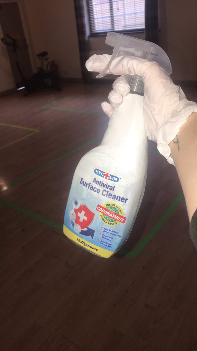 The room as been scrubbed from top to bottom ready for classes this evening (with cleaning taking place in between classes also) make sure to wash those hands, avoid touching your face, and keep that space between yourself and others to keep us all healthy! 🥰