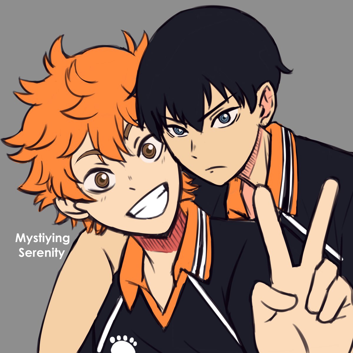 Serenity Tobe Fly High Celebrating Kagehina Day Today I Render This And Post The Final Tomorrow Sorry I Started Late Today 影日の日 9月10日は影日の日 Kagehinaday Rkgk イラスト ハイキュー