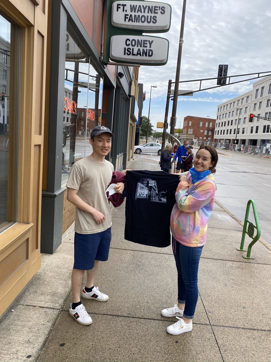 Kylie_Havens's tweet photo. My sister’s friend Jae is from South Korea and came to visit us this weekend! Of course, he had to try some @FWConeyIsland to see what Fort Wayne is all about! He loved it!!! He was even trying to figure out how to get some coney dogs back home to his family! https://t.co/1bbKPcdKv0