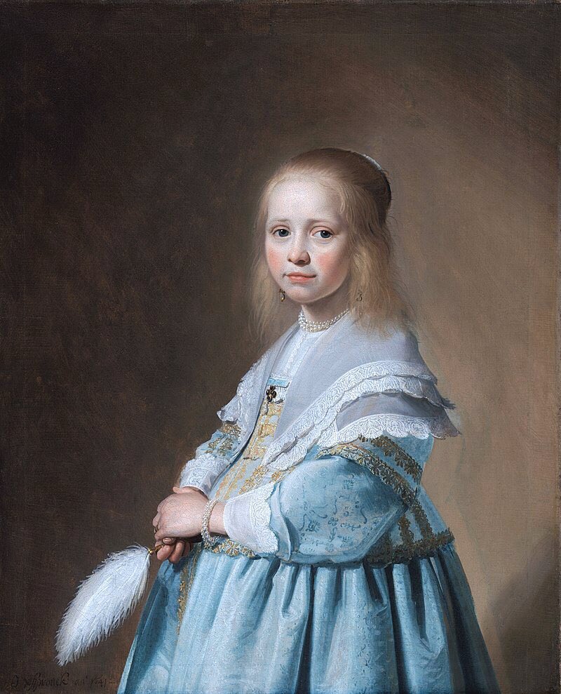 In contrast, Johannes Verspronck (1597-1662) was a detail painter. Here a wealthy young girl looks out at us with a sad, perhaps bored, expression. For all that, this is a portrait with charisma. Who can blame the child for growing tired (1641) posing for eternity?