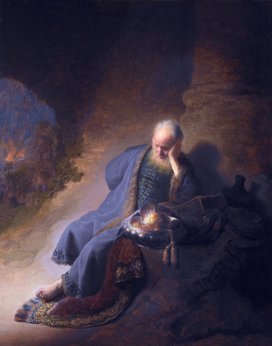 This is one of my favourite little paintings by Rembrandt. Jeremiah (1630) is lamenting the destruction of Jerusalem. The feeling of sadness & loss is palpable. The miller’s son really understood & translated emotion. Viewed in the museum, the sadness is devastating.