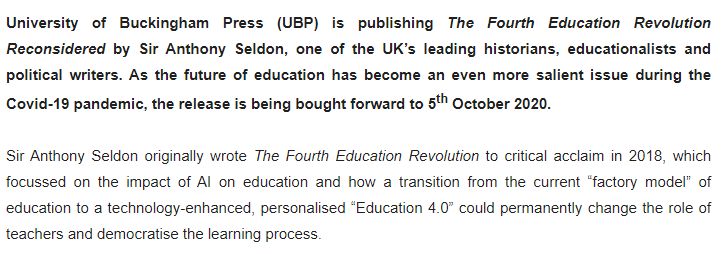 University of Buckingham Press tweet media