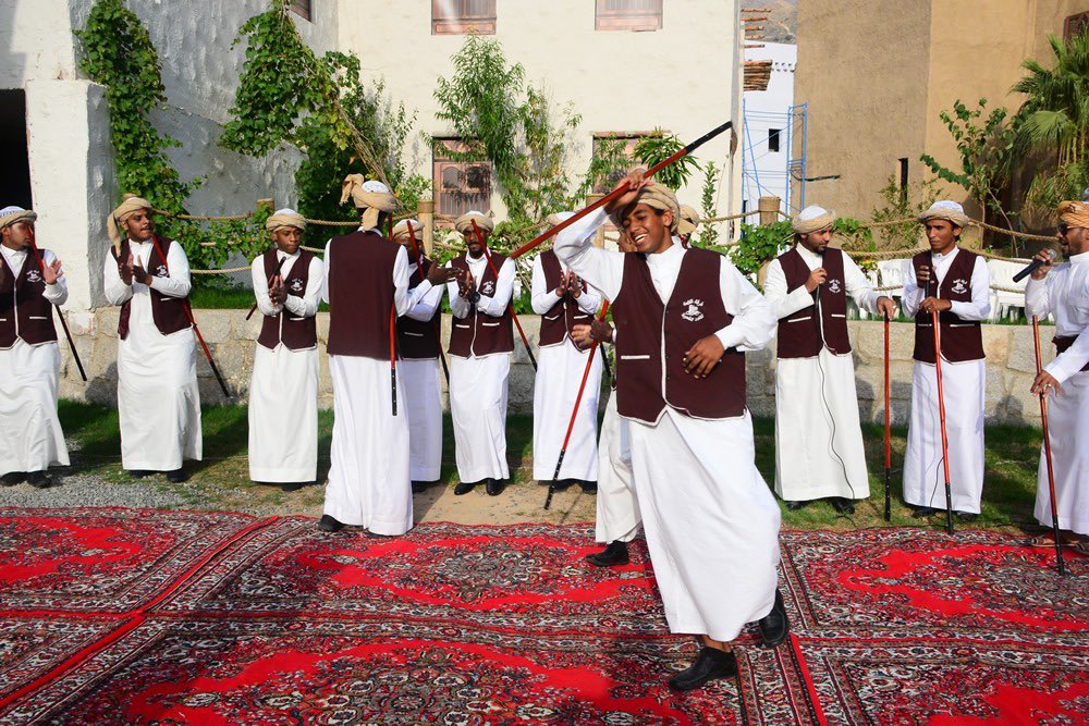 KSAForUNESCO's tweet photo. Recognized since 2016 on @UNESCO’s Intangible Cultural Heritage list, AlMezmar is a coordinated performance of drumming and dancing passed down from generation to generation in #SaudiArabia. https://t.co/Je3Uasw8l6