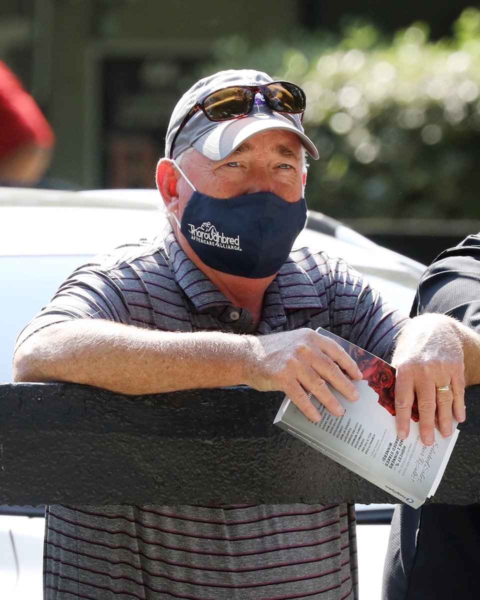 SPOTTED  👀  at #FasigSelected: @FasigTiptonCo president & TAA board member @btbrowning wearing his @masksandtotes #TBaftercare mask 🐴 😷

📸 Fasig-Tipton / @PhotosbyZ