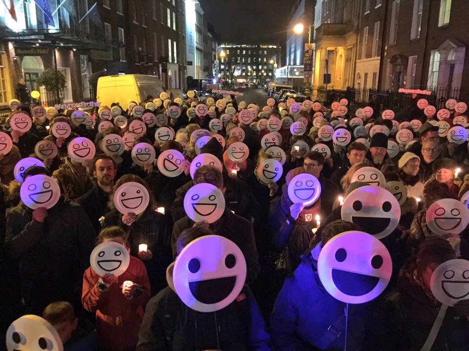 At the time, we held a vigil for Caoilte outside Government buildings, I drew masks for everyone to represent how we all put on brave faces at times, and we called for legislative change. We called it the  #AnyonesBrother campaign. Caoilte could have been anyone’s brother.