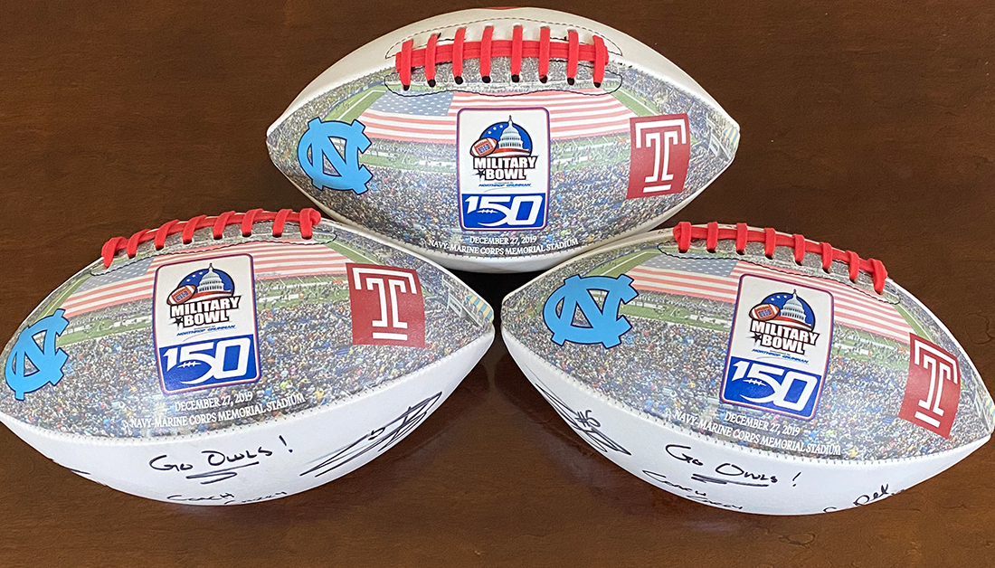 MilitaryBowl's tweet photo. 🚨GIVEAWAY ALERT🚨

Celebrate the start of the 2020 college football season &amp; win an autographed commemorative football from the 2019 #MilitaryBowl!

To enter:

1️⃣ Follow @MilitaryBowl on Twitter
2️⃣ Like this tweet!
3️⃣ Retweet this tweet!

Contest end at noon EST on 9/12! https://t.co/3OqkSt8I5K