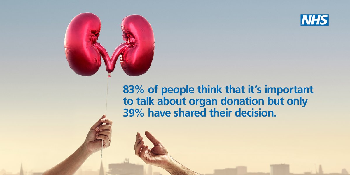 The law around organ donation has changed and is saving lives. 

Letting your family know that you want to save lives will make it much easier if there comes a time when organ donation is a possibility #OrganDonationWeek 

Find out more and register organdonation.nhs.uk