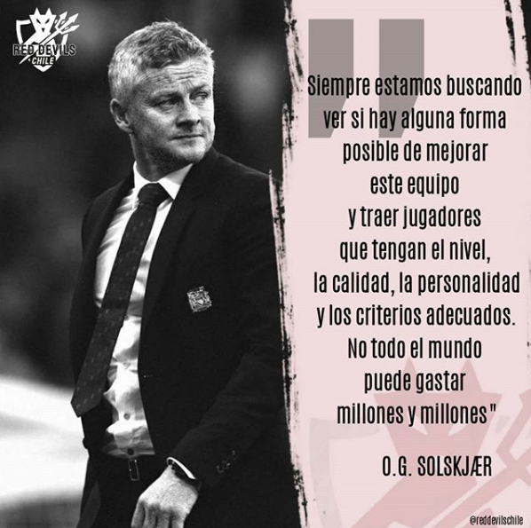 RedDevilsChile1's tweet photo. Solskjaer acerca de los fichajes y el rendimiento en la temporada pasada: 

#RDCH #GGMU #MUFC #ManchesterUnited #ManUnited #ManUtd #transfers #reddevils https://t.co/9hM8xcRBLh