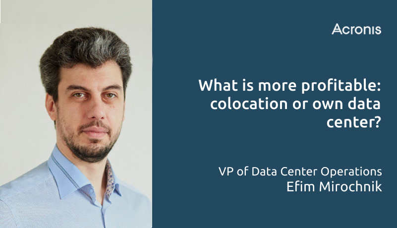 There are many nuances in choosing between building your own DC and renting a place from a colocation provider. 

Efim Mirochnik - VP of DC Operations in <a href="/Acronis/">Acronis</a>, a special guest of our blog, has shared his views on how to choose the best option.

hubs.ly/H0vXwV00
