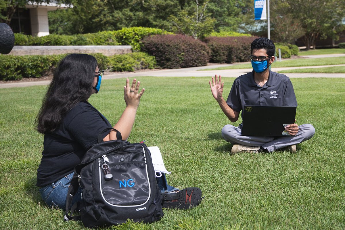 UWF's tweet photo. When you're with your #ArgoSquad, educate yourself and others on COVID-19 and how to prevent the spread. https://t.co/h3a4vE00ZL