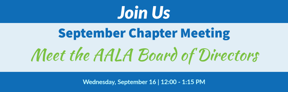 AtlantaALA's tweet photo. Come "meet" the AALA Board of Directors on September 16th! We missed having our annual Pass the Gavel this year, so we are going to have a little fun this month and get to know our AALA Board a little better! https://t.co/OEZAuXFwPz https://t.co/X99zoly2Xf