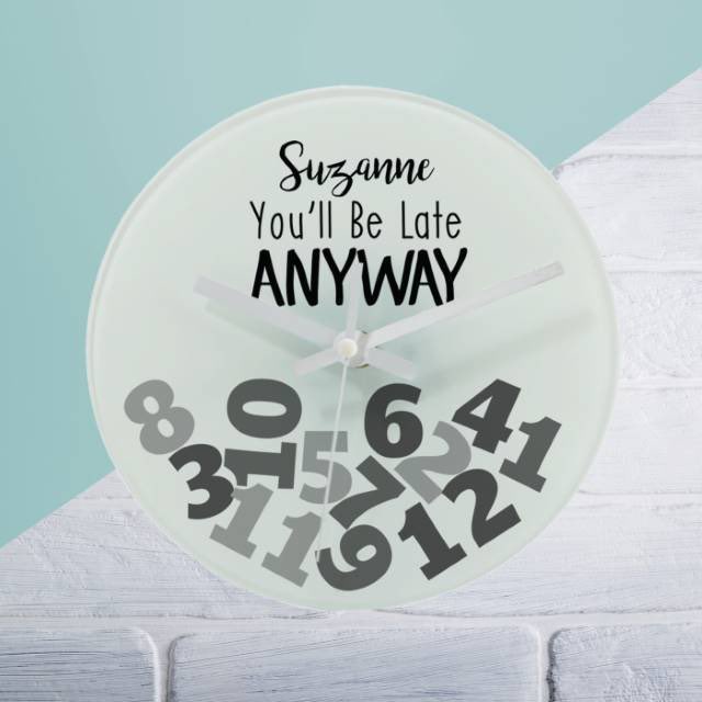 SCBoutique_uk's tweet photo. ⭐️New Arrival⭐️ We all know that one person right... !
#NewArrival #personalise #glassclock #clock #alwayslate #lateanyway #scboutiqueuk https://t.co/TjEyPP0VkA