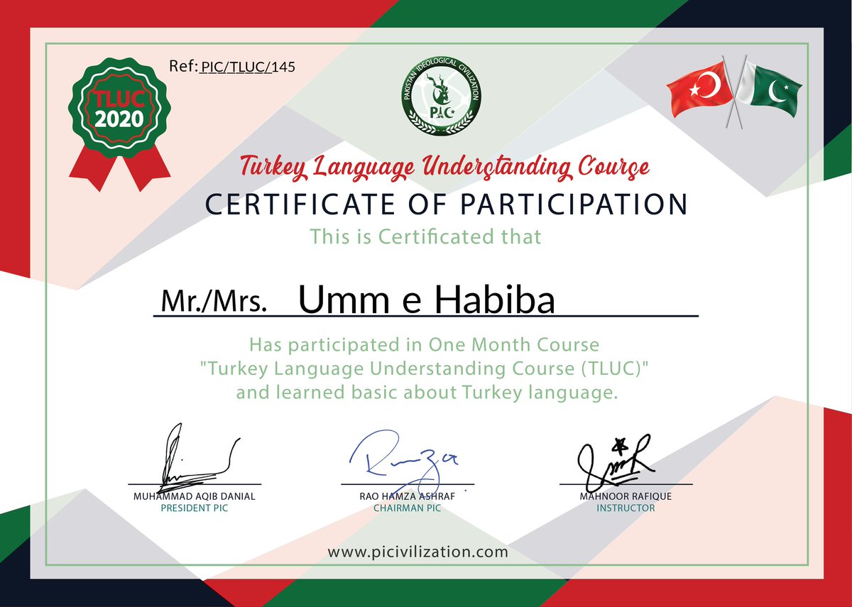 HabibaCh11's tweet photo. Asslam o Alaikum!!!
#tluc phase 1 was a beautiful and worth prasing effort by PIC...i'm really thankful to PIC for such a beautiful gift.
#PICwithTurkey
@PICilization
@khubaibzafar8 https://t.co/RQW8M3HqWS